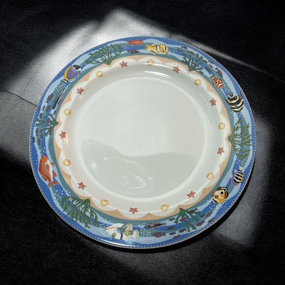 Sakura CORAL REEF Salad Plates SET OF FOUR SCENES & Four Matching Dinner Plates - Picture 3 of 7